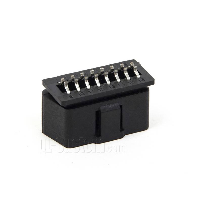 16pin OBD II conenctor with arc pins