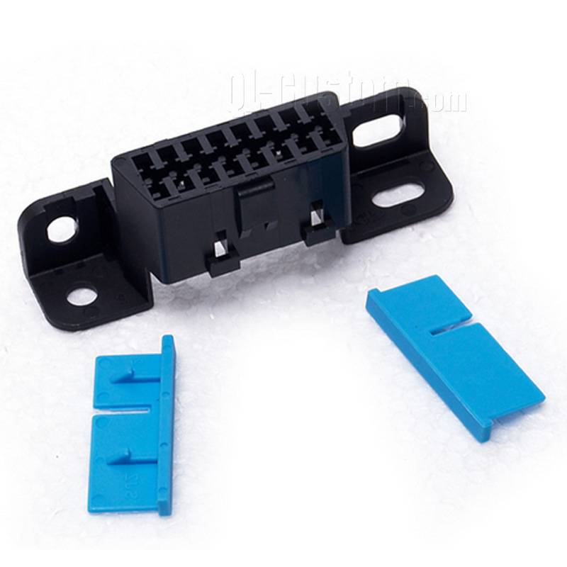 Blue tab OBDII 16pin female connector with ears