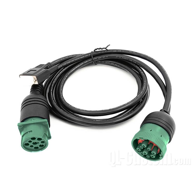 For truck green plug J1939 9pin Male to J1939 9P Female with DB9 + Cap