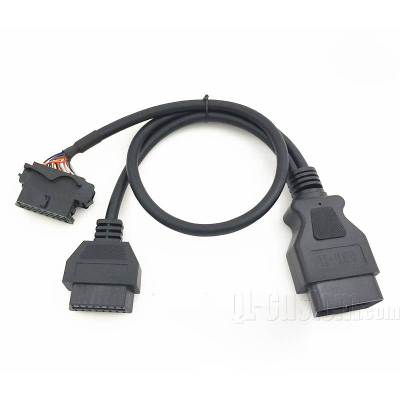 French type OBDII 16P J1962 male to J1962 Female with fiat Female Y spliter cable