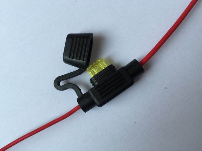 OBDII Cable and Wire leads with Fuse holder inline