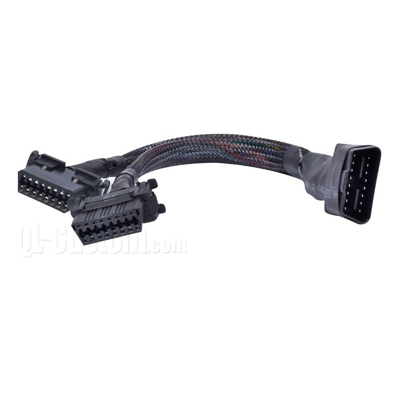 OBD 2 J1962  male to female OBD wires with braided hose