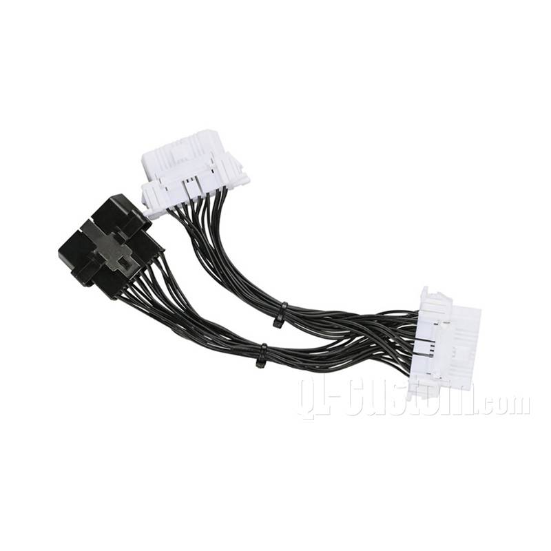 OBD II male with drain wire to female connect with crimping terminal wiring harness