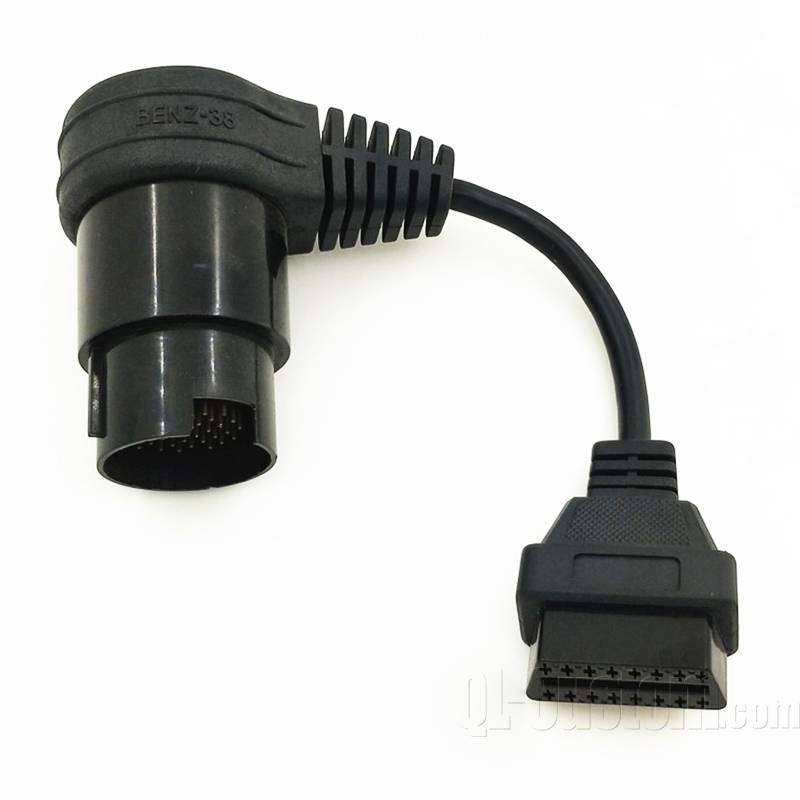 OBDII 16P J1962 Female to BENZ 38P 90° Female Connector cable