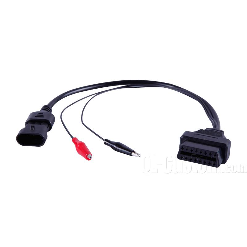 OBDII 16P4C Female to battery clip and Car light control cable