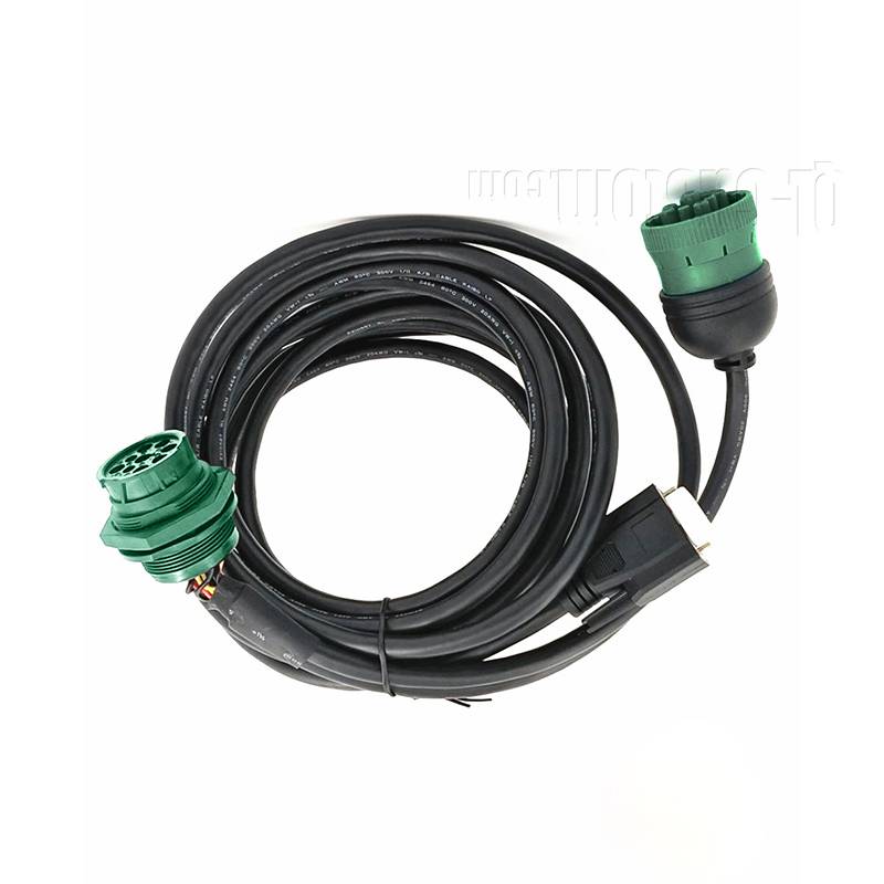 Overmolded J1939 9P male Green plug to J1939 Female with splitter High density HDB15 female