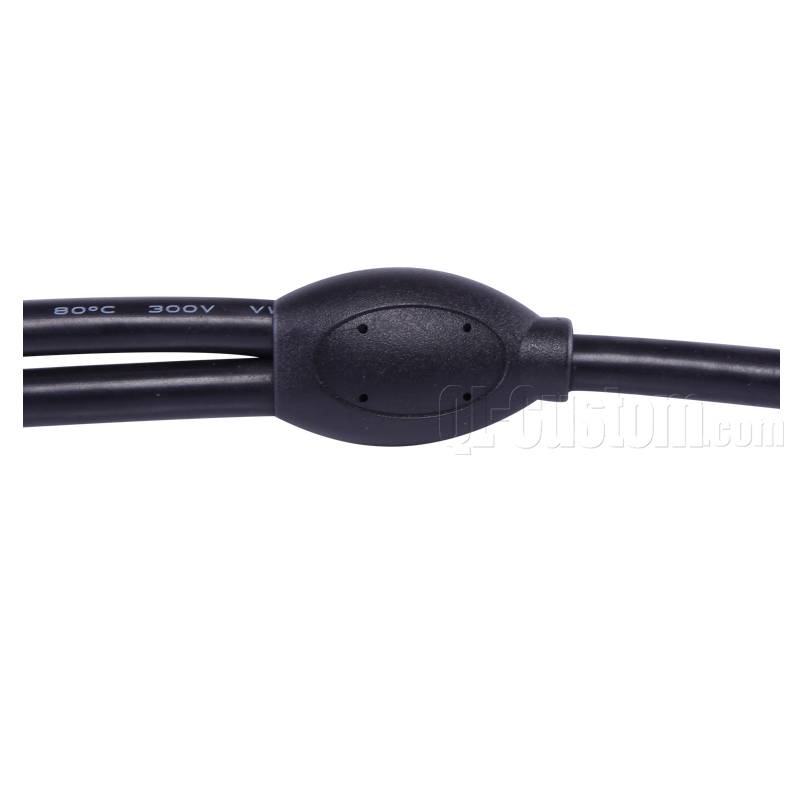 Right angel OBDII male splitter to double OBDII female cable