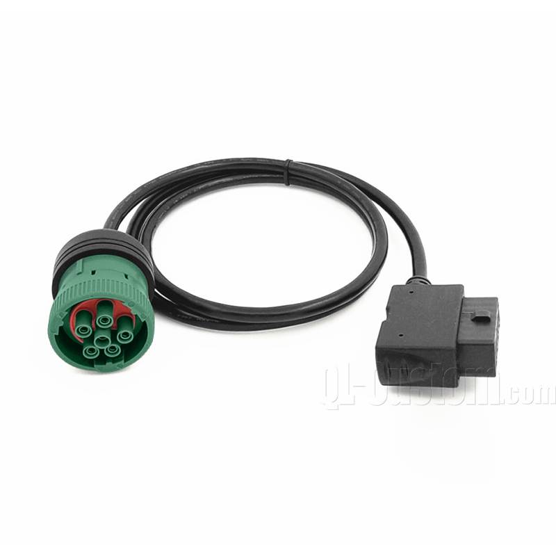 Truck J1708 male 6pin to Right angel Overmolded OBDII female