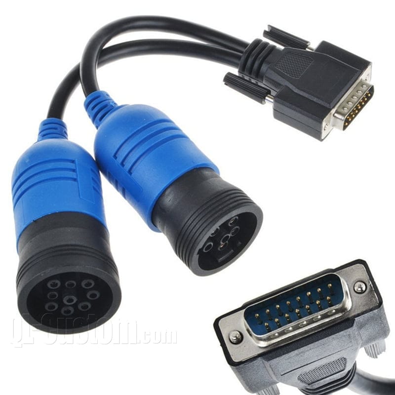 M12 connector with blue cable