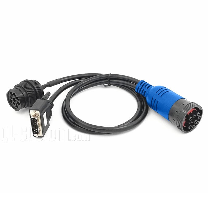 M12 connector with blue cable