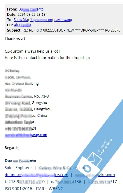 US customer comment us