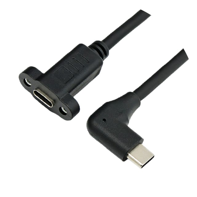 USB-C Panel Mount to 90-Degree Cable