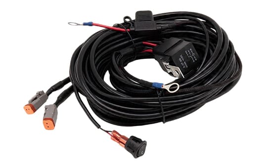Deutsch DT connector lighting harness with relay and switch