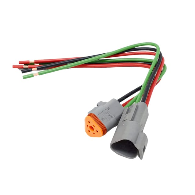 Finished Deutsch DT pigtail with plug and receptacle