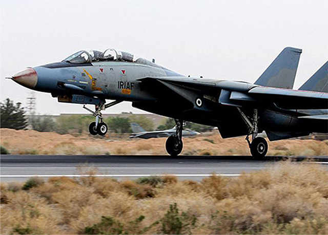 Military jet on a runway