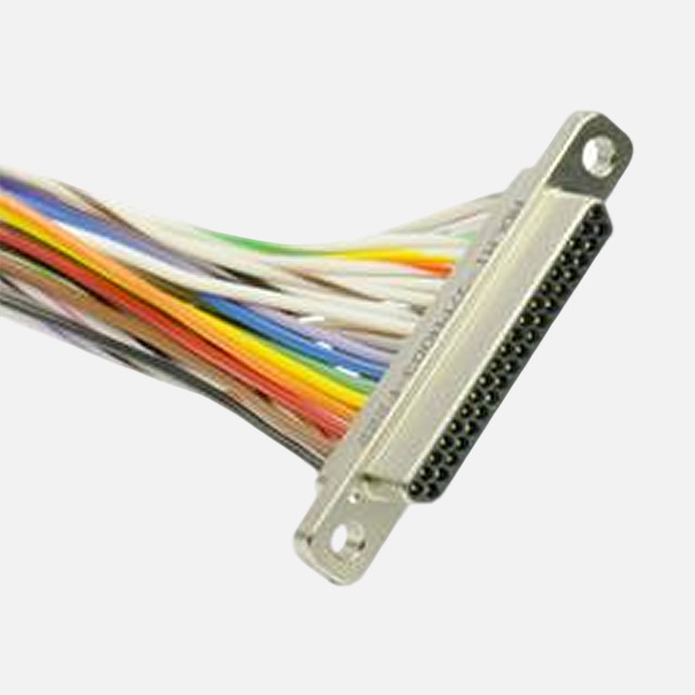 Micro D connector with ribbon wires