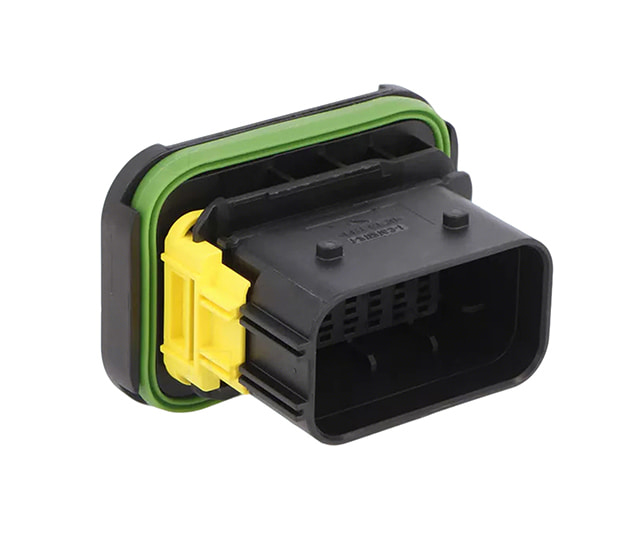 TE 1-2112162-1 connector, sealed housing, green seal, yellow lock