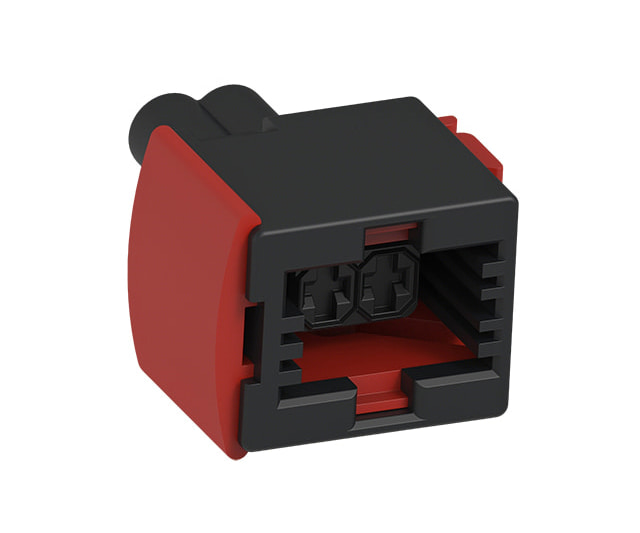 TE 1-967239-1 connector, plug housing with red lock