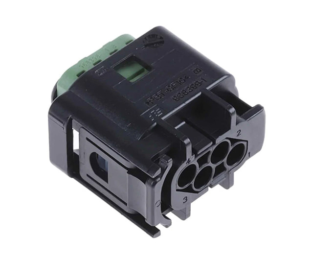 TE 1-967640-1 connector, plug housing, green seal