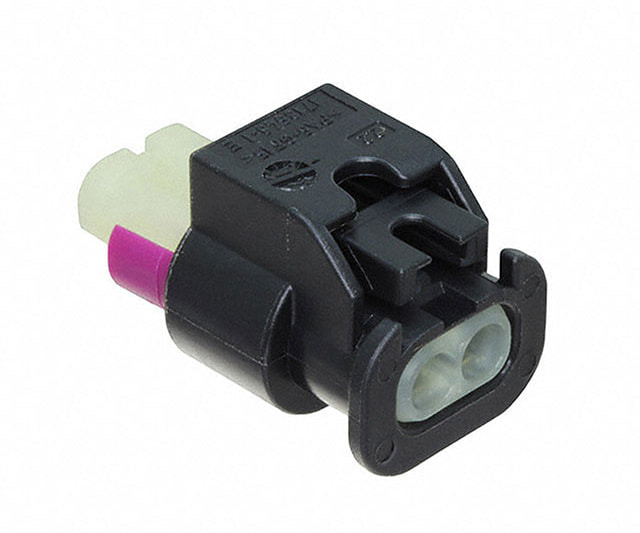 TE 2-1670916-1 connector, 2-way plug housing, white and pink