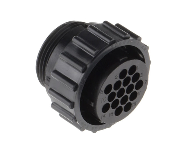 TE 206037-1 connector, circular connector, black