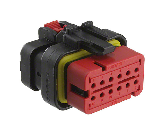TE 776533-1 connector, sealed plug housing, red insert