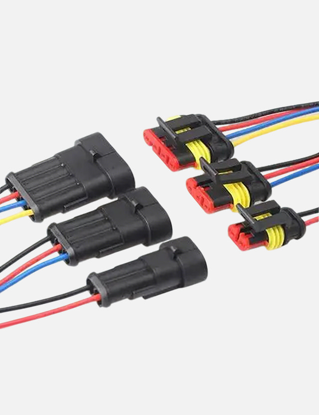 Sealed TE connectors with colored wire leads