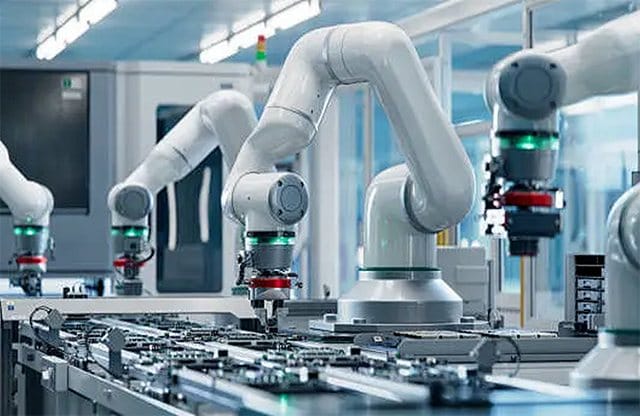 Robotic production line using industrial wire harnesses